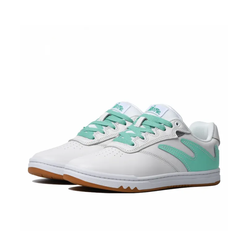 GOLUCK Cushioning, Wear Resistant Low Top Skateboard Shoes Unisex White Green-1