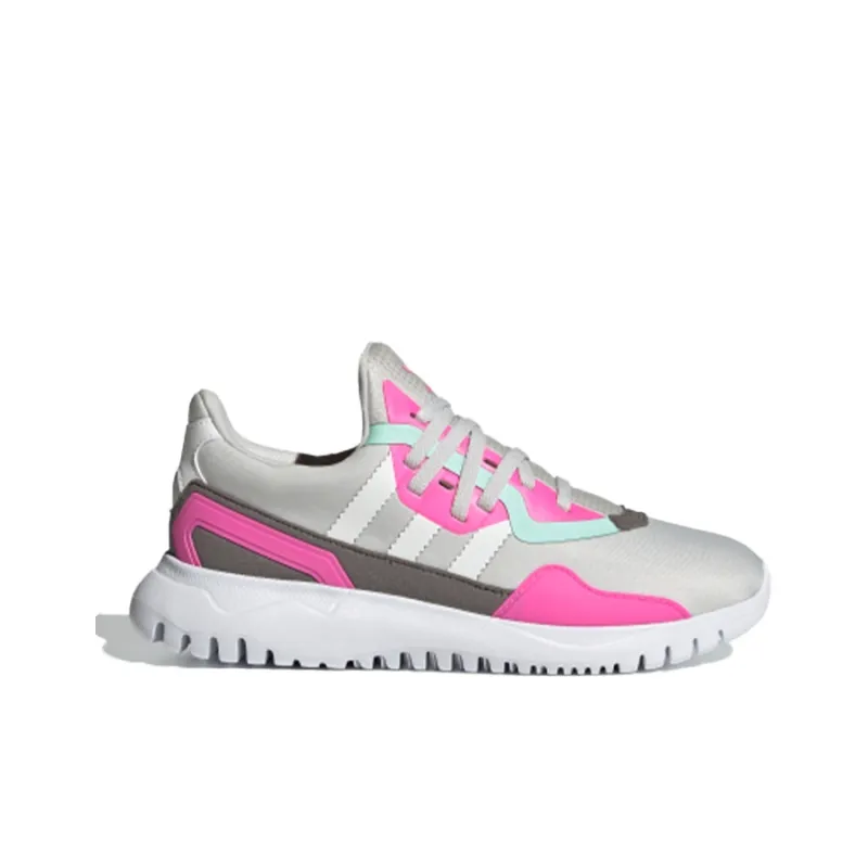 Adidas Originals Flex Collection Abrasion Resistant Breathable Low Top Kids Lifestyle Shoes Gray Pink Teenagers-1