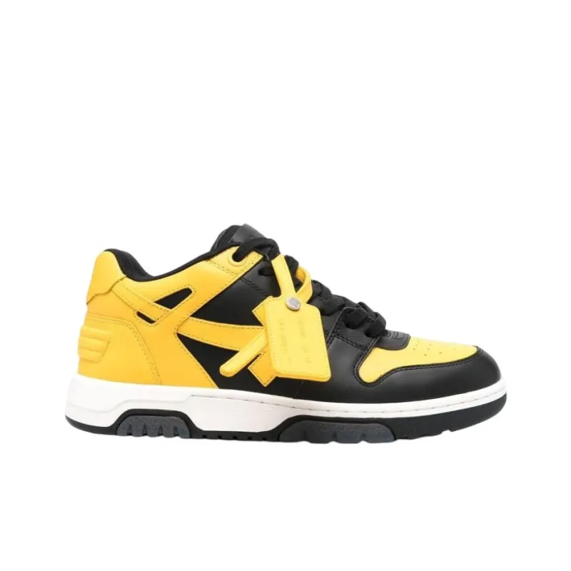 OFF WHITE Out Of Office Ooo Low Tops Black Yellow-4