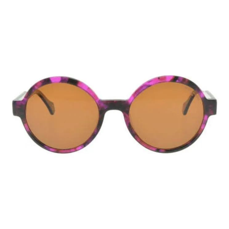 INES DE LA FRESSANGE Acetate Round Sunglasses Women's Purple-1