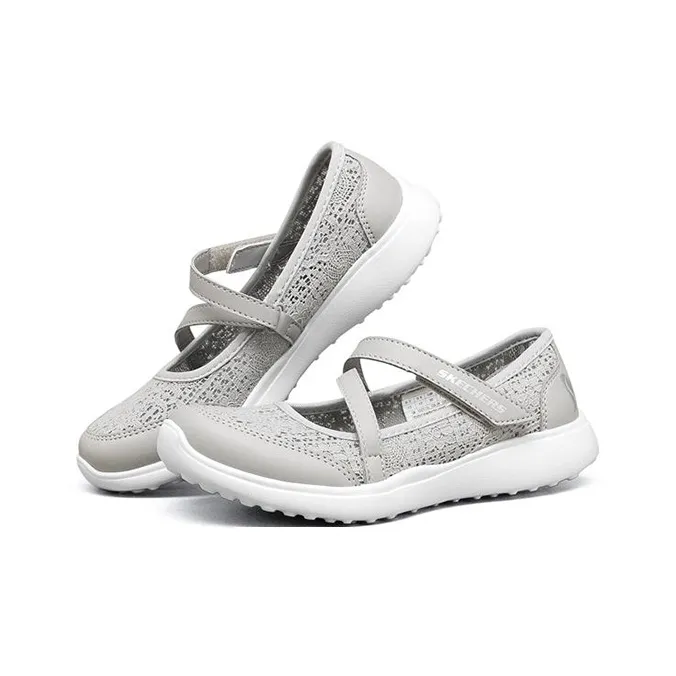 Skechers Microstrides Cushioning Anti-Slip And Wear-Resistant Kids Lifestyle Shoes Gray Teenagers-2