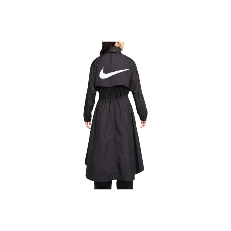 Nike Sportswear Essential Trench Coat 'Black/White'-1