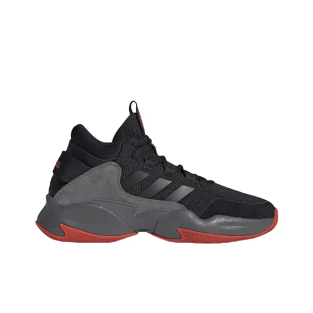 Adidas STREETCHECK Anti-Slip Wear-Resistant Mid-Top Basketball Shoes Men's Black-1