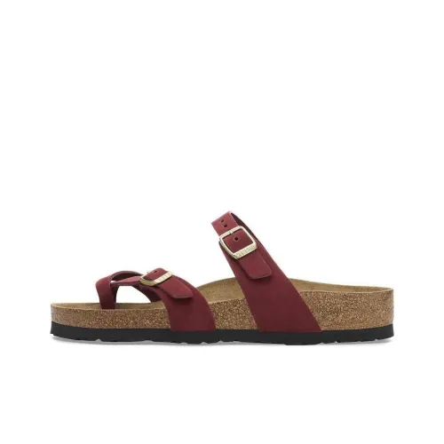 Birkenstock Abrasion-Resistant Slide Slippers Women's Burgundy Regular