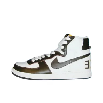 Nike Terminator Anti-Slip Wear-Resistant High-Top Basketball Shoes Unisex White Brown