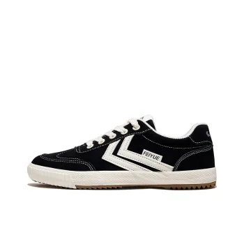 Feiyue Anti Slip Wear Resistant Low Top Skateboard Shoes Unisex Black Beige