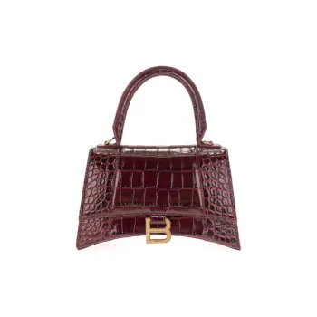 Balenciaga Cow Leather Crossbody Bag Small Size Women's Dark Red