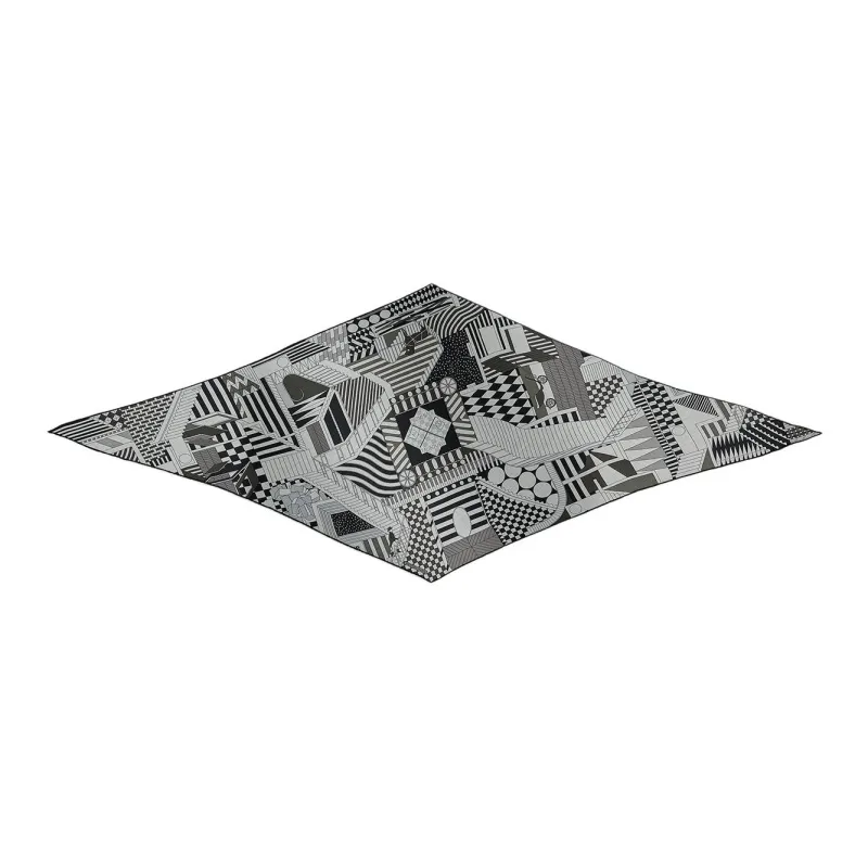HERMES Cashmere Silk Scarves Unisex Black-0
