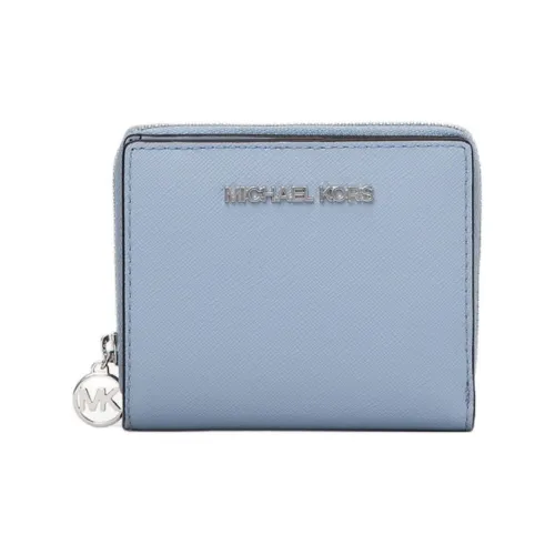 MICHAEL KORS Jet Set Travel Coated Canvas Wallet Medium Size Women's Light Blue