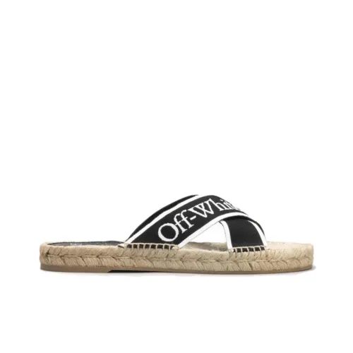 OFF WHITE Rubber Sole Slide Slippers Women's Black