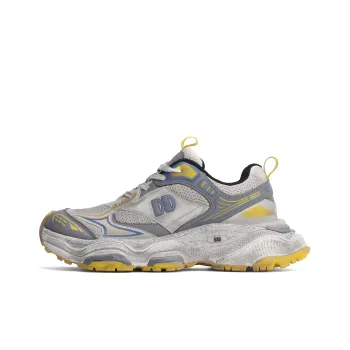 GLO BULL Height Increasing Wear Resistant Breathable Slip Resistant Low Top Chunky Sneakers Unisex Beige Gray Yellow