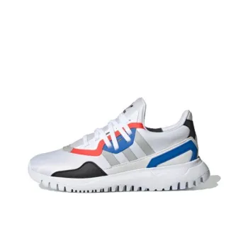 Adidas Originals Flex Collection J Breathable Low Top Kids Lifestyle Shoes White Blue Gray Teenagers