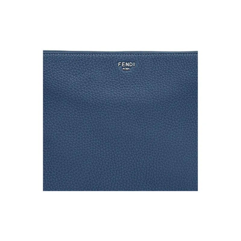 FENDI Peekaboo Calfskin Clutch Women's Blue-3