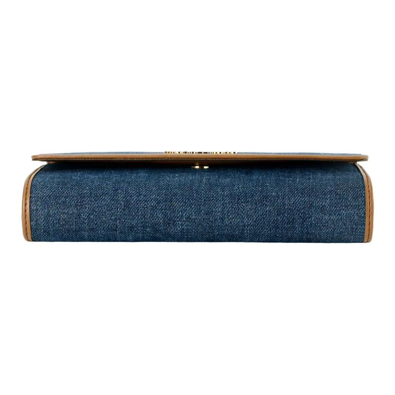 MICHAEL KORS Jet Set Item Fabric MK Crossbody Bag Women's Indigo/Acorn Brown-7