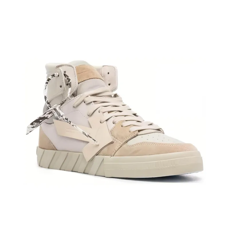 OFF WHITE Vulc High Top White Beige Suede-1