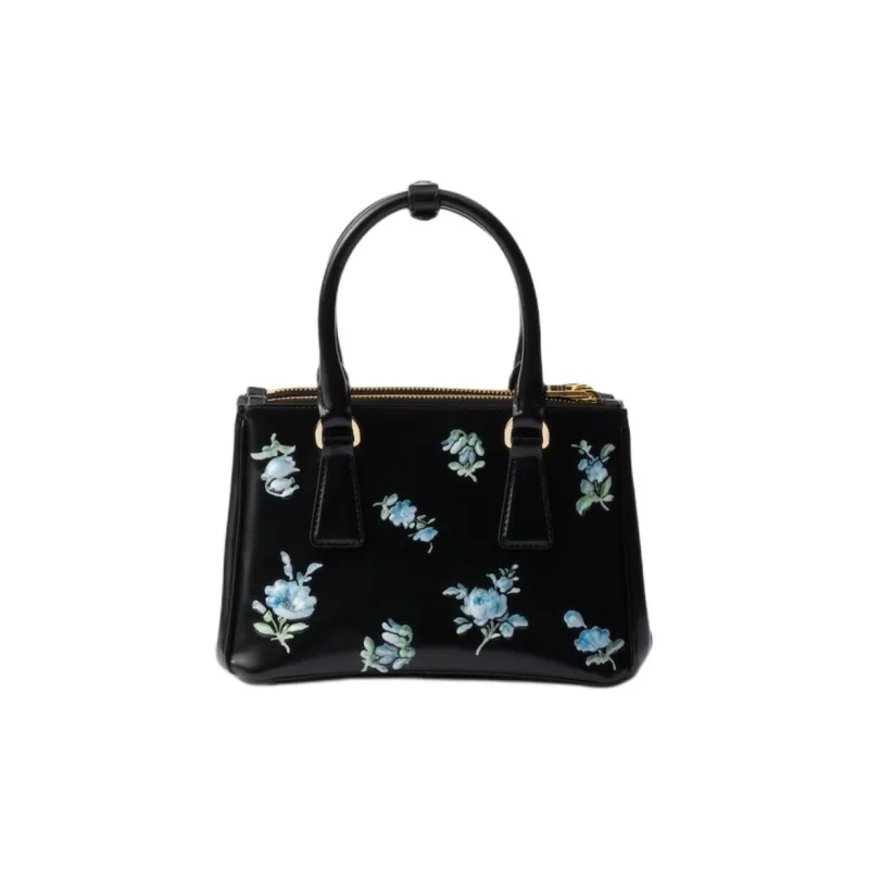 PRADA Galleria Killer Bag Shiny Leather Shoulder Bag Crossbody Bag Handbag Mini Women's Black-2