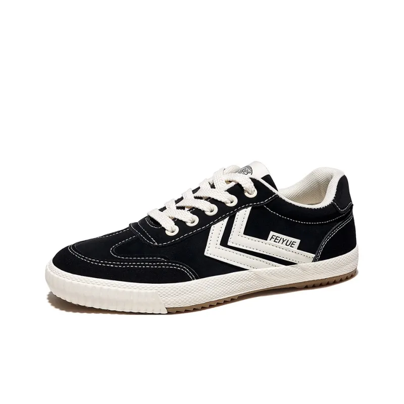 Feiyue Anti Slip Wear Resistant Low Top Skateboard Shoes Unisex Black Rice-1