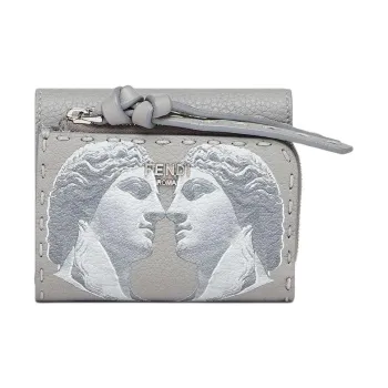 FENDI Peekaboo Calfskin Wallet Women's White