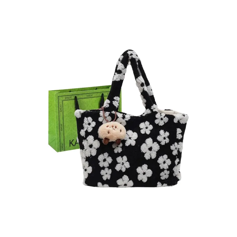 KARUISHA Plush Tote Bag, Shopping Bag, Handbag, Shoulder Bag Women's Multicolor-11