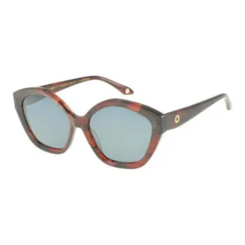 INES DE LA FRESSANGE Irregular Shape Sunglasses Women's Brown