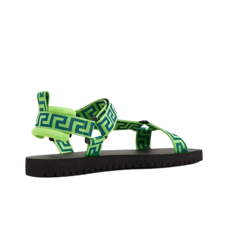 VERSACE La Greca Sandal Neon Green-3