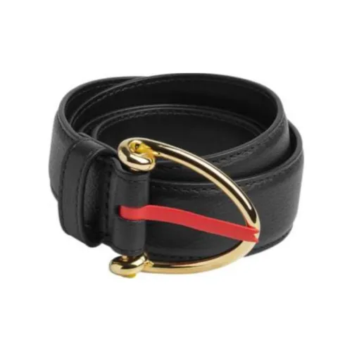 Bottega Veneta Calfskin Leather Belts Women's Black Width 3CM