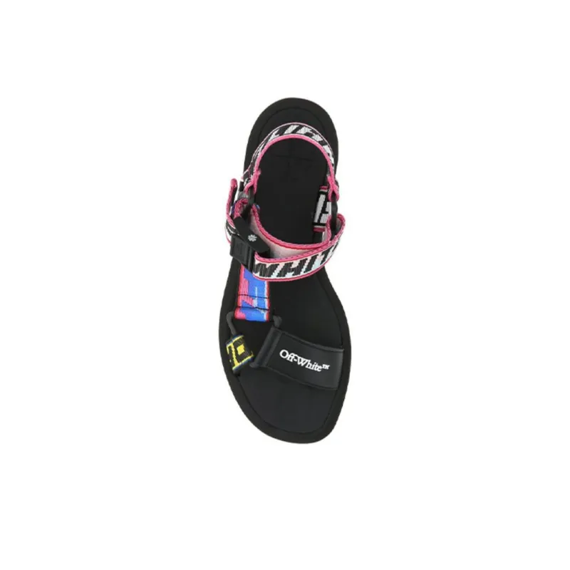 OFF WHITE Logo Strap Trek Sandals 'Black Multi Color' Women's-4
