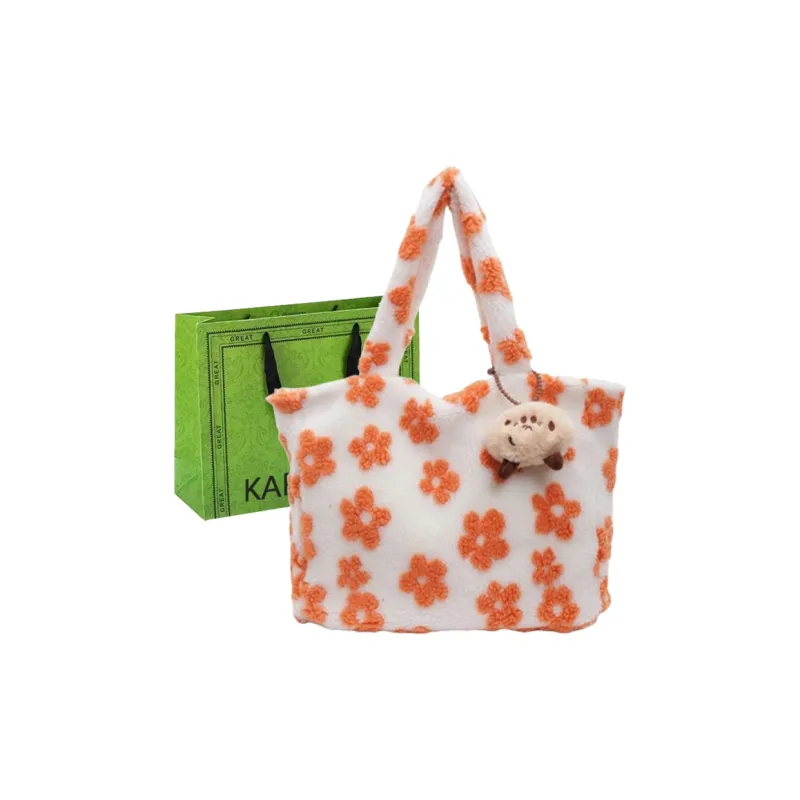 KARUISHA Plush Tote Bag, Shopping Bag, Handbag, Shoulder Bag Women's Multicolor-6