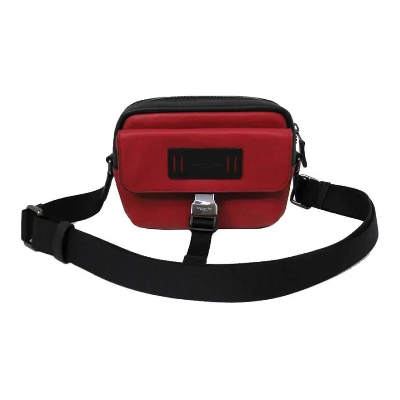 COACH Ranger Leather Shoulder Bag, Crossbody Bag Trumpets Men's Red-1