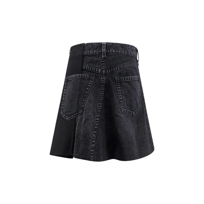 Sacai Asymmetrical Mini Denim Skirt-1