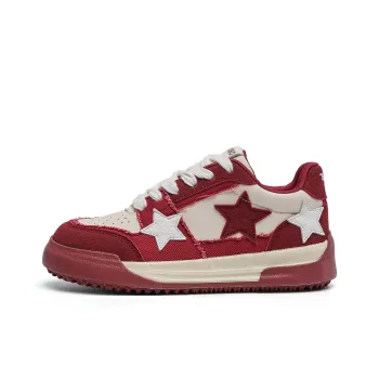 TUOPIN Non slip Lightweight Low Top Skateboard Shoes Women's Burgundy