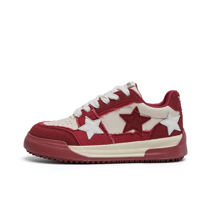 TUOPIN Non-slip Lightweight Low-Top Skateboard Shoes Women's Burgundy-0