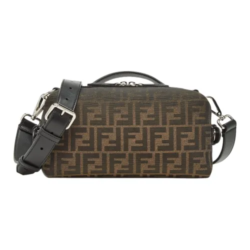 FENDI Calfskin Shoulder Bag Crossbody Bag Handbag Small Size Men's Brown