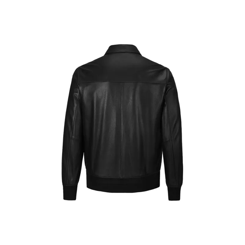 DAVID NAMAN Leather Jacket Men's Black-1