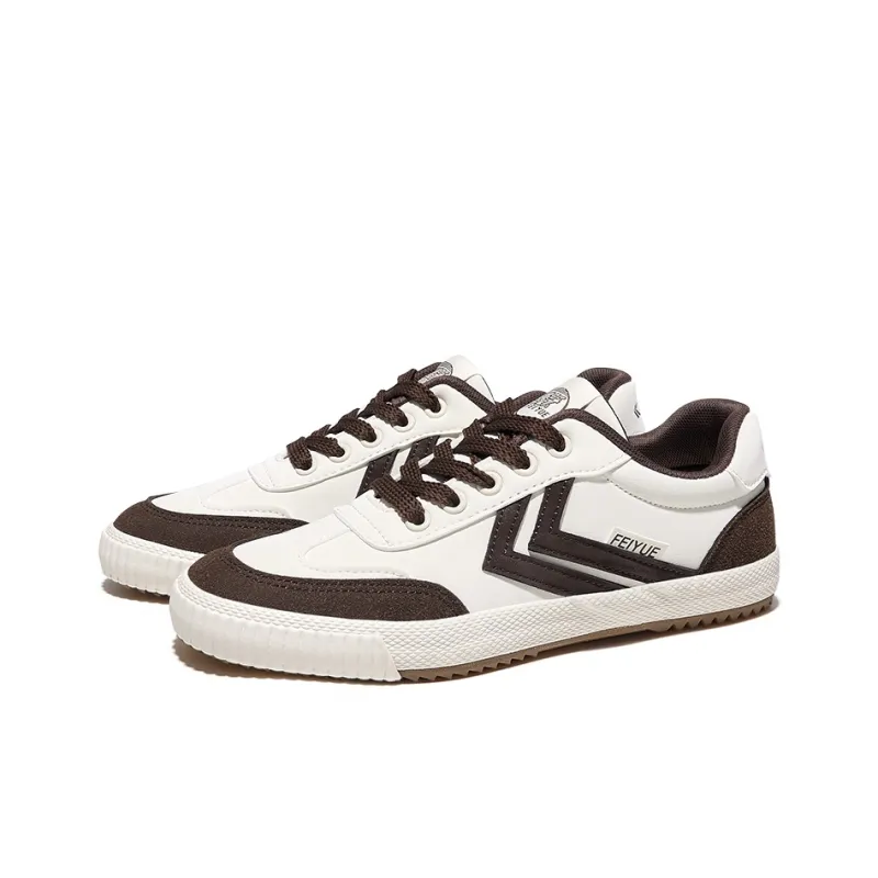 Feiyue Anti-Slip Wear-Resistant Low-Top Skateboard Shoes Unisex Beige Brown-2