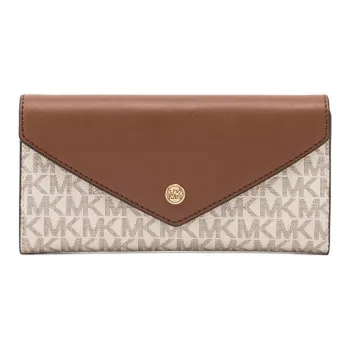 MICHAEL KORS Jet Set Travel Coated Canvas Wallet Tubas Women's Vanilla White