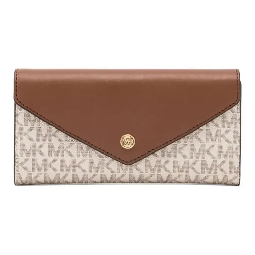 MICHAEL KORS Jet Set Travel Coated Canvas Wallet Tubas Women's Vanilla White