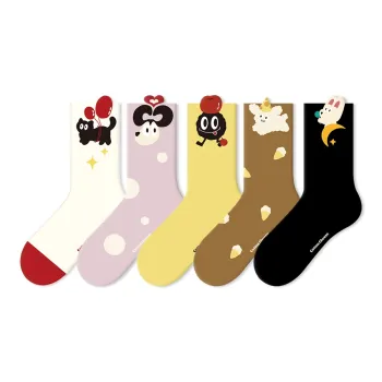 COTTON CHEESE Mid-Calf Socks Unisex 5 Pack