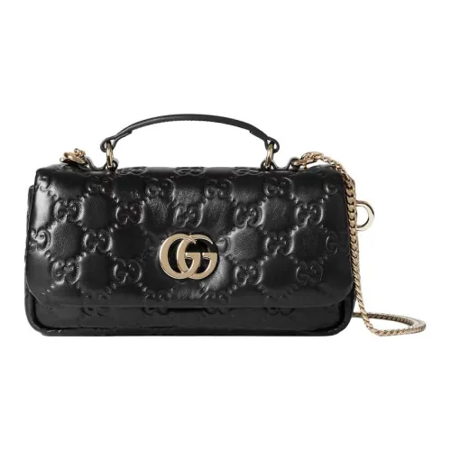GUCCI Loose Leather Crossbody One Shoulder Handbags Mini Women's Black
