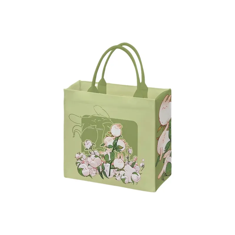 AOSONG Suede Tech Fabric Handbag Regular Unisex Green Fluffy Bunny-2