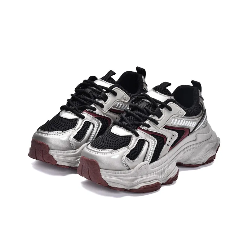 MISTERY Breathable Lightweight Low-Top Chunky Sneakers Women's-26