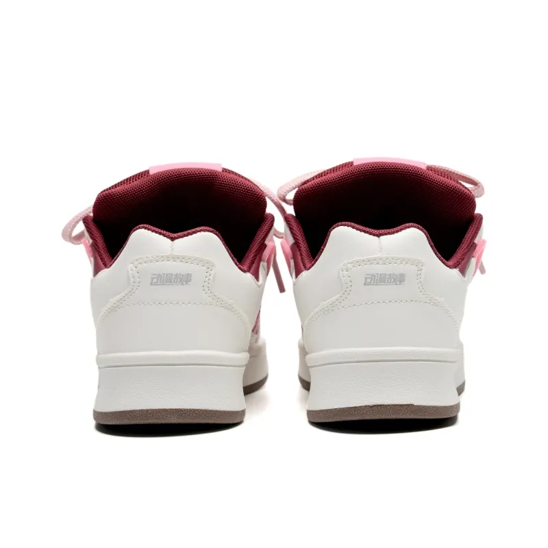 Anime Story Slip Resistant, Abrasion Resistant, Lightweight, Breathable Low Top Skateboard Shoes Unisex Pink Wine Red-4