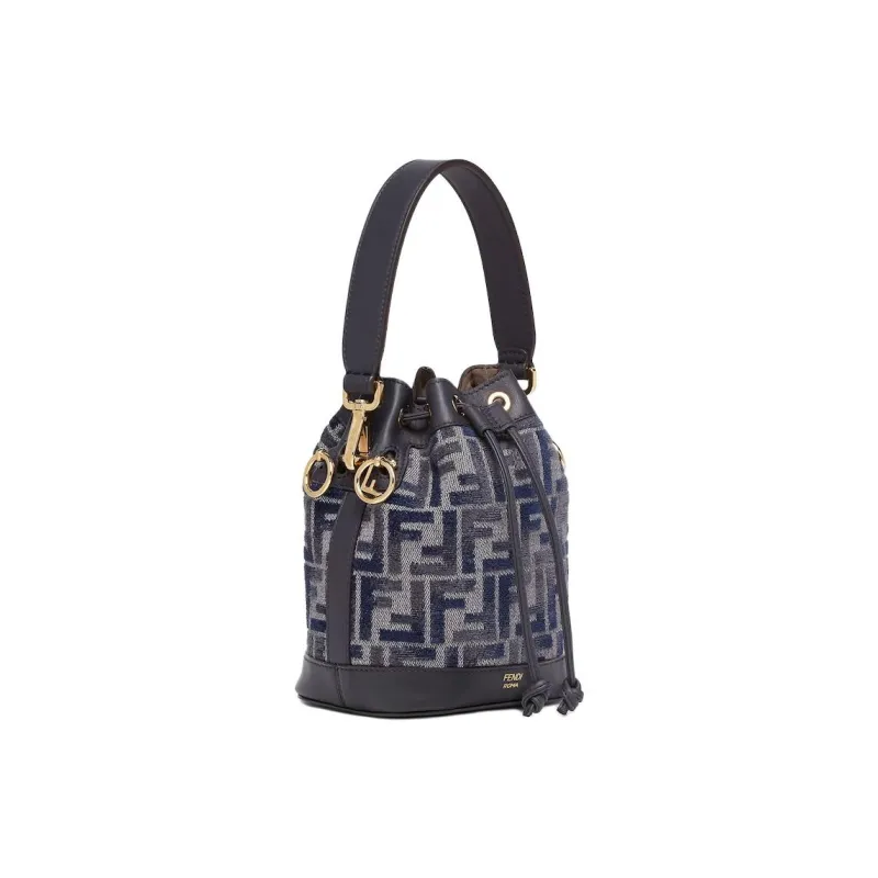 FENDI Cotton Bucket Bag, Shoulder Bag, Crossbody Bag, Handbag Mini Women's Blue-1