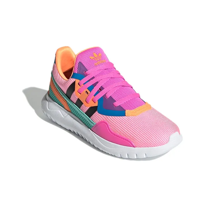 Adidas Originals Flex Collection J Abrasion Resistant Low Top Kids Lifestyle Shoes Pink Blue Teenagers-2