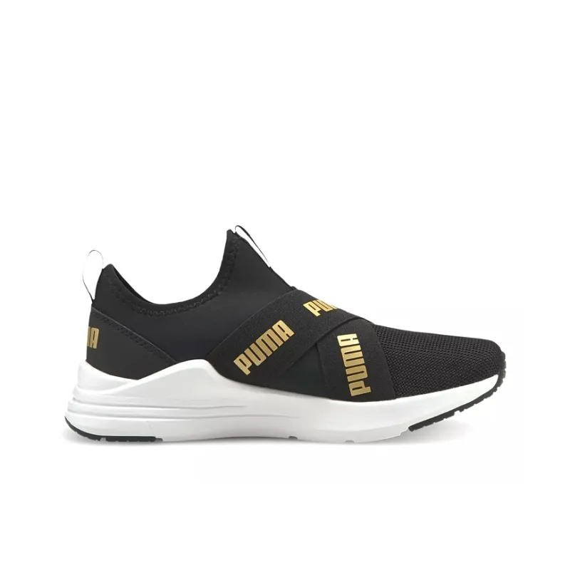 Puma Wired Run Slip-On Big Kid 'Black Team Gold'-1