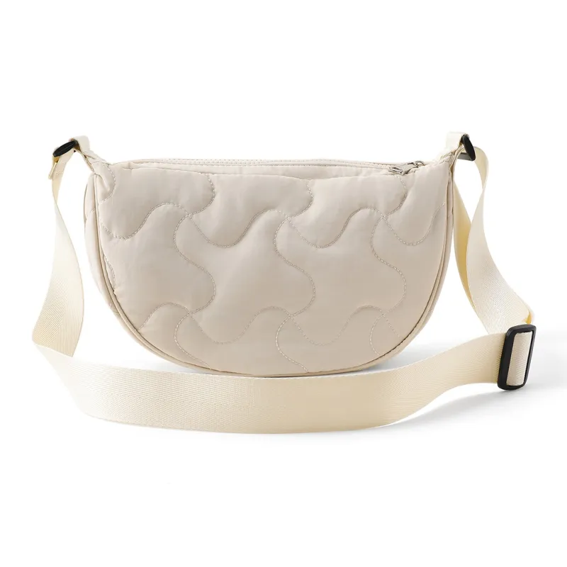 Elle Active Fabric Crescent Bag Shoulder Bag Regular Women's Ecru-2