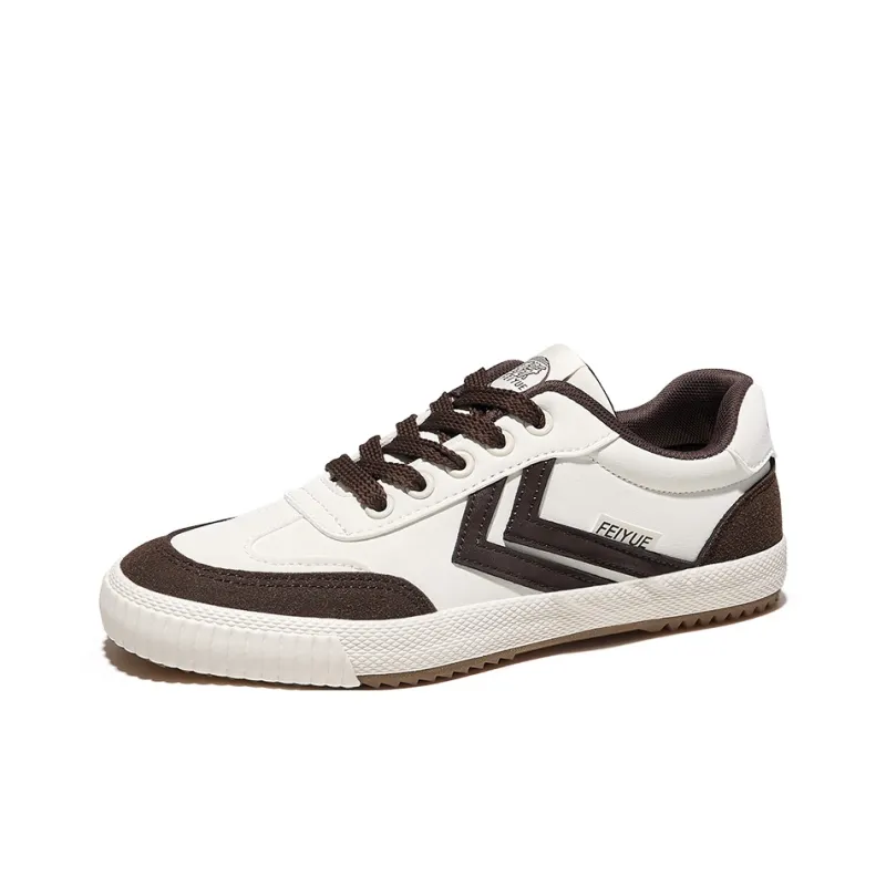 Feiyue Anti-Slip Wear-Resistant Low-Top Skateboard Shoes Unisex Beige Brown-1