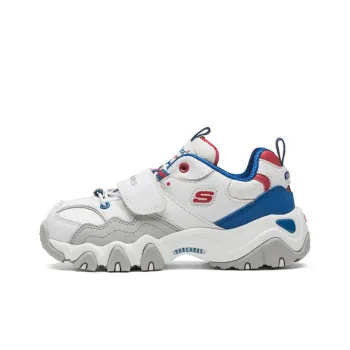 Skechers Kids 2.0 Slip Resistant Cushioning Abrasion Resistant Low Top Kids Lifestyle Shoes White Blue Teenagers