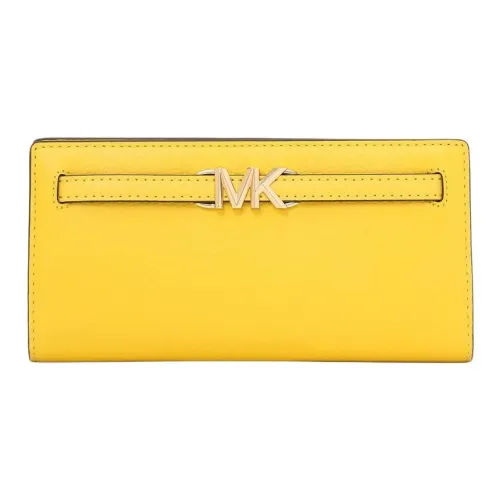 MICHAEL KORS Cow Leather Wallet Large Size Women's Yellow