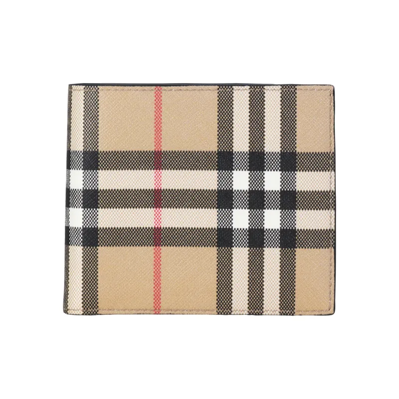 Burberry Vintage Check Bifold Wallet 8 Slot Archive Beige-1